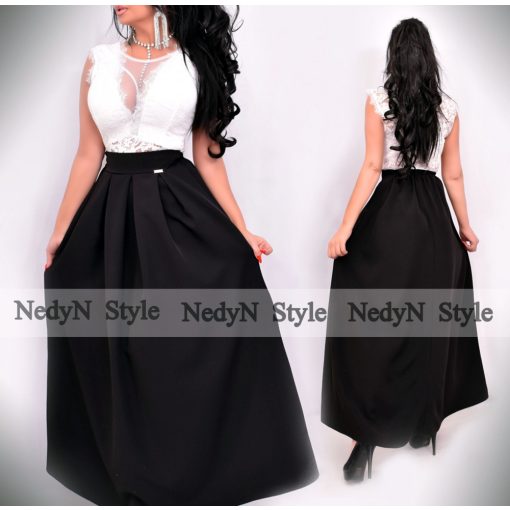 NedyN Zsebes maxi fekete színű női Maxi szoknya